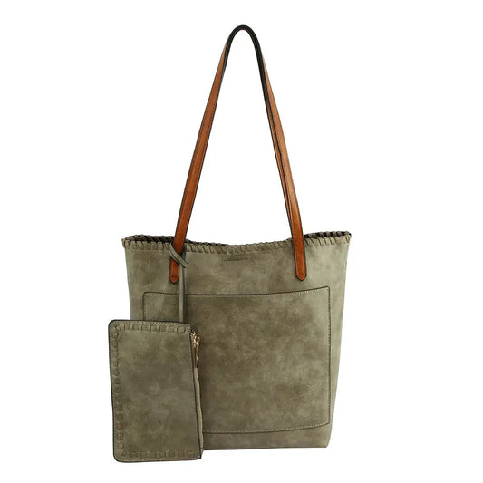 2 in 1 Fashion Leather Tote Hobo Bag
