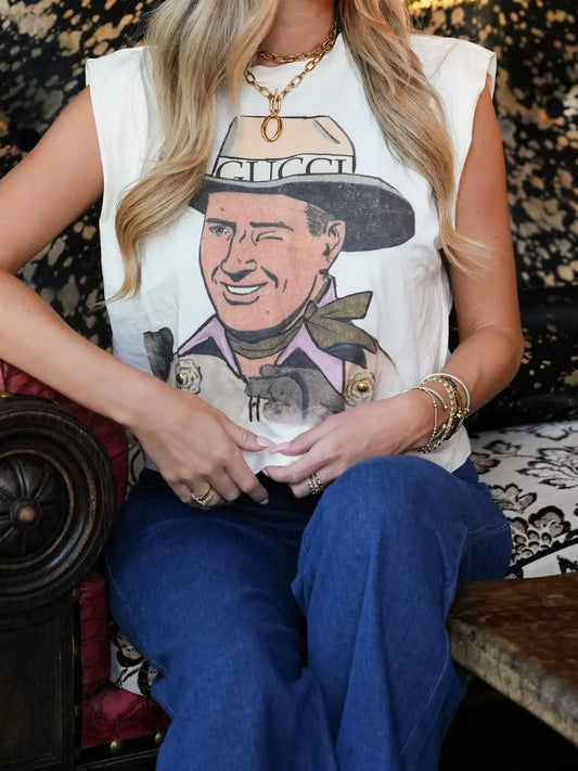Designer Cowboy Crop Tee