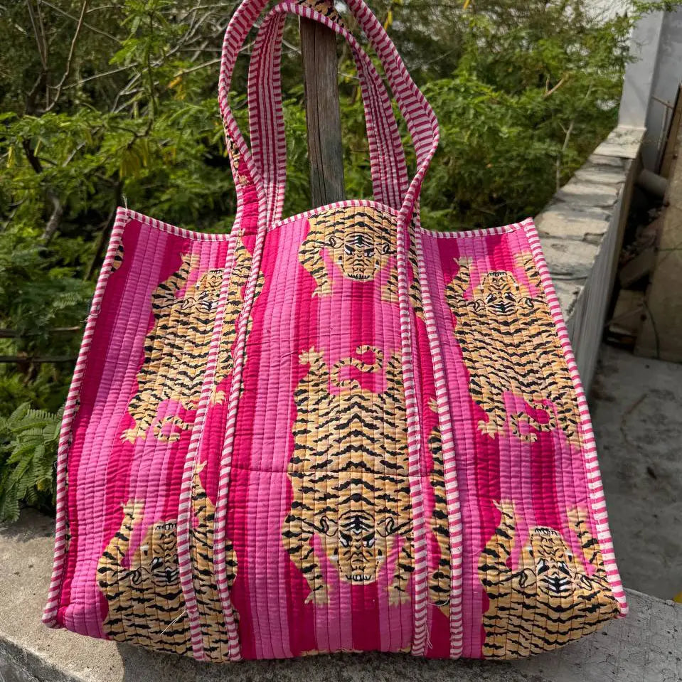 Tigress Quilted Tote Bag
