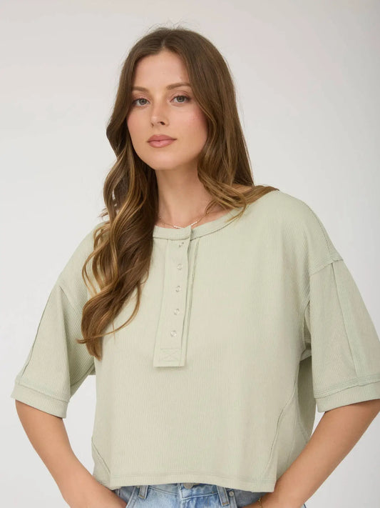 Feels Right Henley Knit Top