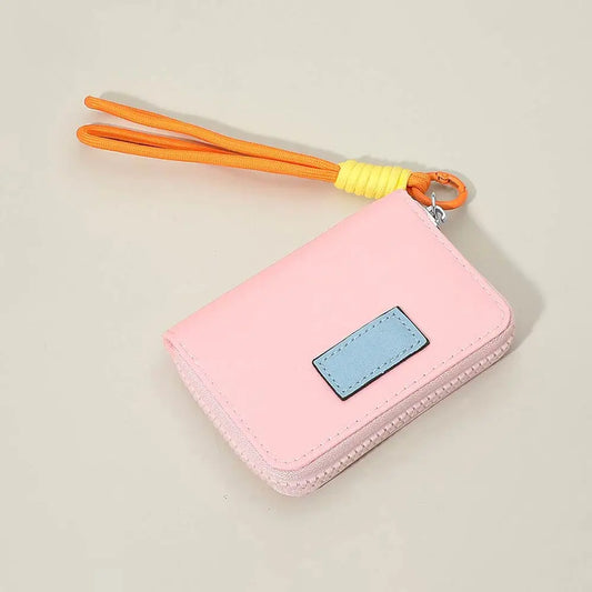 Compact Zip Around Mini Wallet - Pink