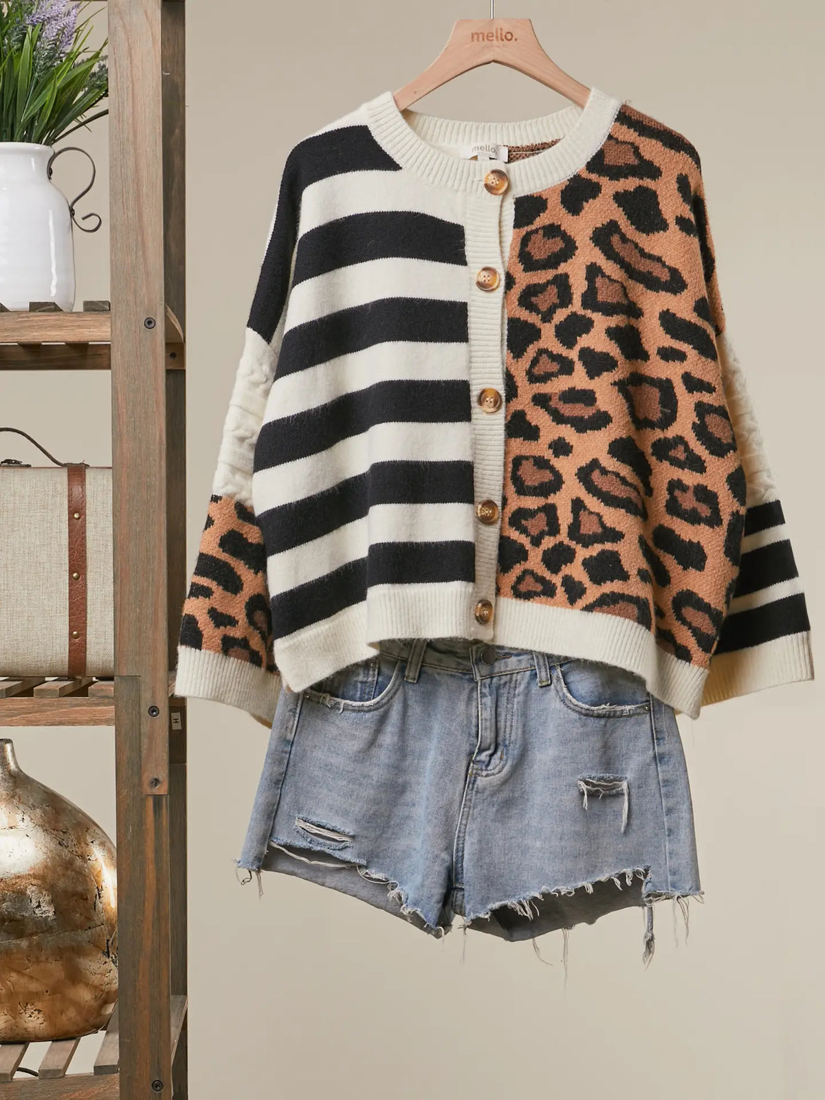 Cassandra Leopard Stripe Sweater