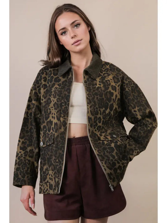 On The Prowl Leopard Twill Jacket
