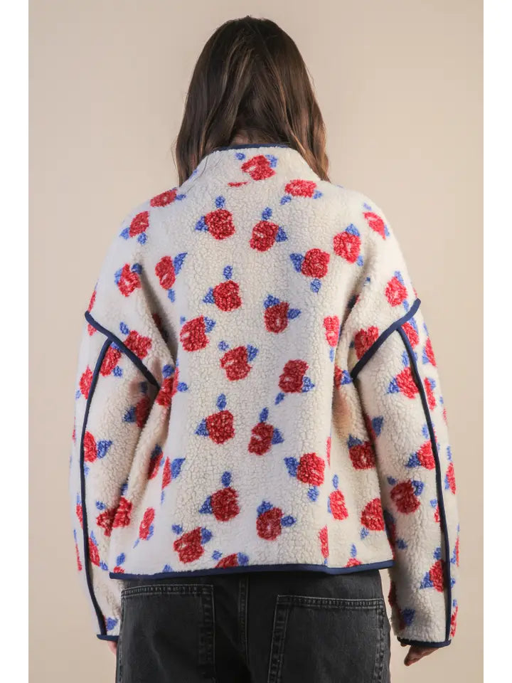 Roses & Daydreams Fleece Sherpa Jacket