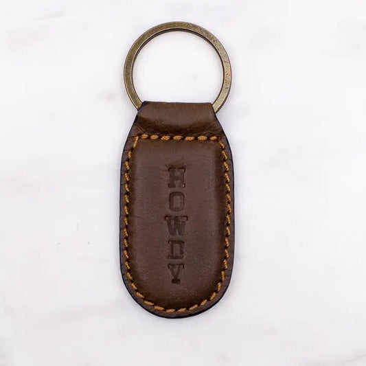 Howdy Leather Embossed Keychain