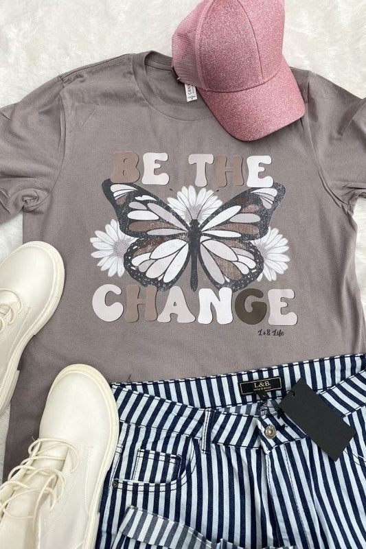 Be The Change Butterfly Graphic Tee