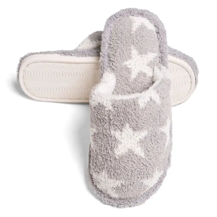 Soft Star Slippers - Grey