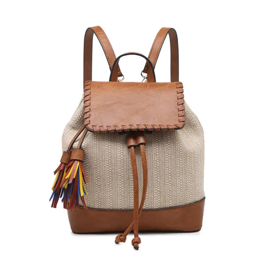 Kourtney Two-Toned Backpack - Natural
