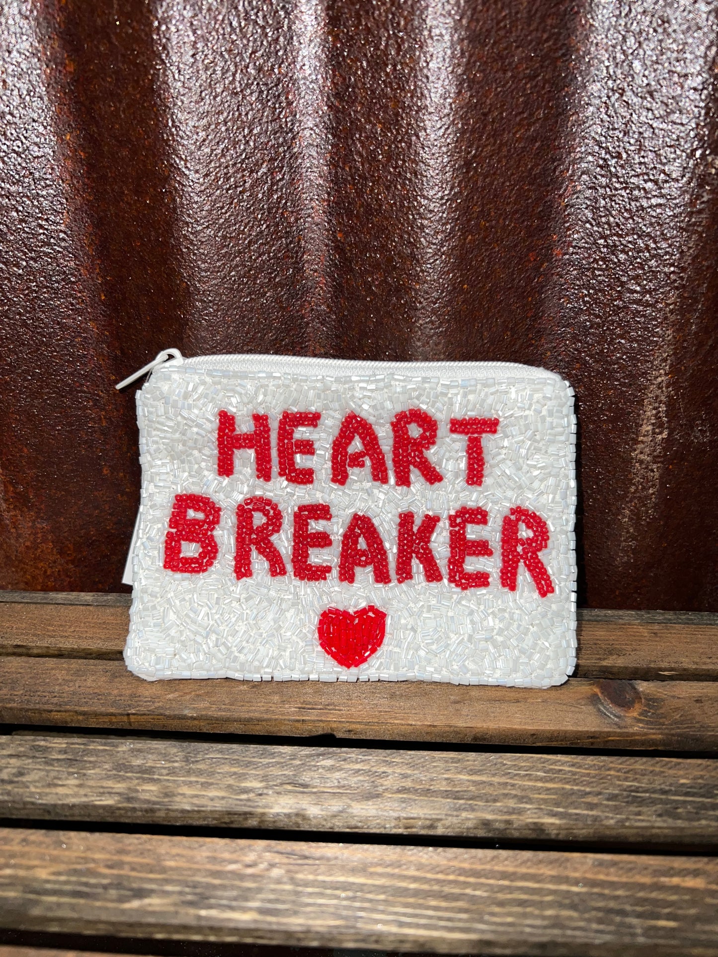 Heart Breaker Beaded Pouch