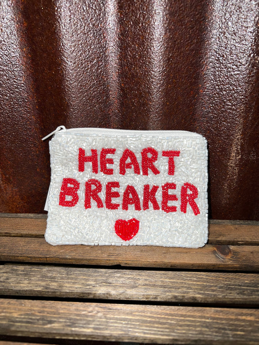 Heart Breaker Beaded Pouch