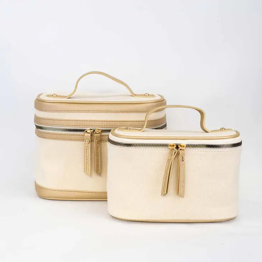 Sortino Train Case Set - Natural/Gold