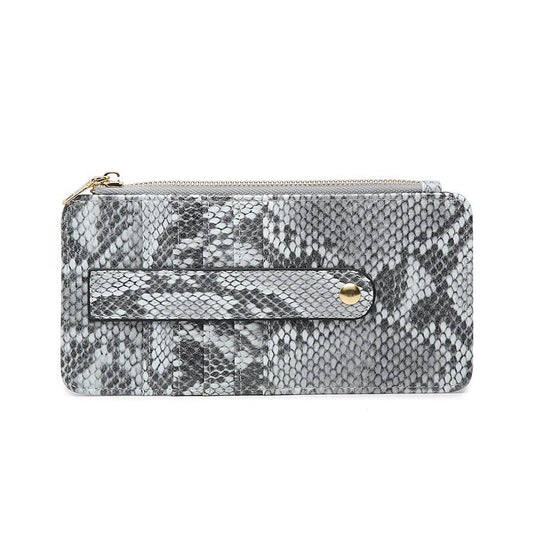 Saige Slim Card Holder Wallet - Grey Snake